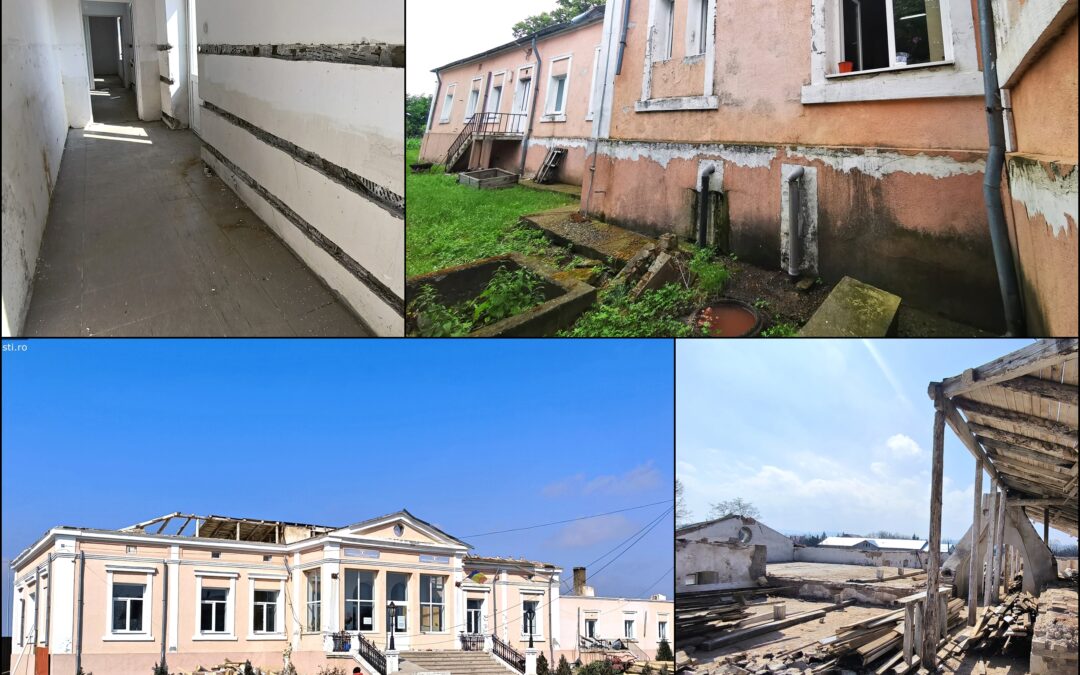 Lucrările de reabilitare a sediului administrativ al comunei Cristești sunt în grafic – GALERIE FOTO